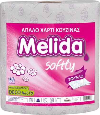 Χαρτί κουζίνας 3φυλλο Melida Softy με σχέδιο 760gr