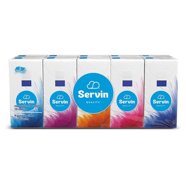 Χαρτομάντηλα 3φυλλα Servin 10τμχ