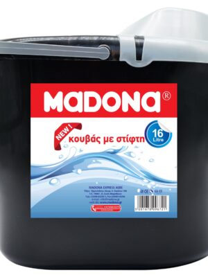 Κουβάς Οβάλ με Στίφτη Μαύρος Madona (16 lt)